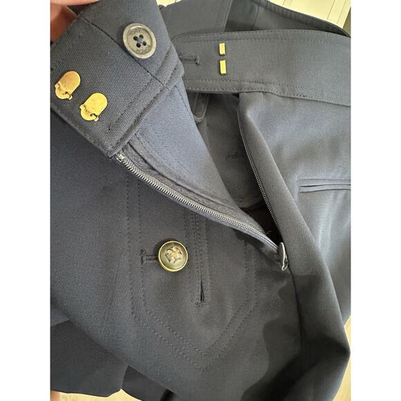 TORY BURCH Size 14 BUTTON DETAIL CROP PANTS IN TORY NAVY - Picture 11 of 12
